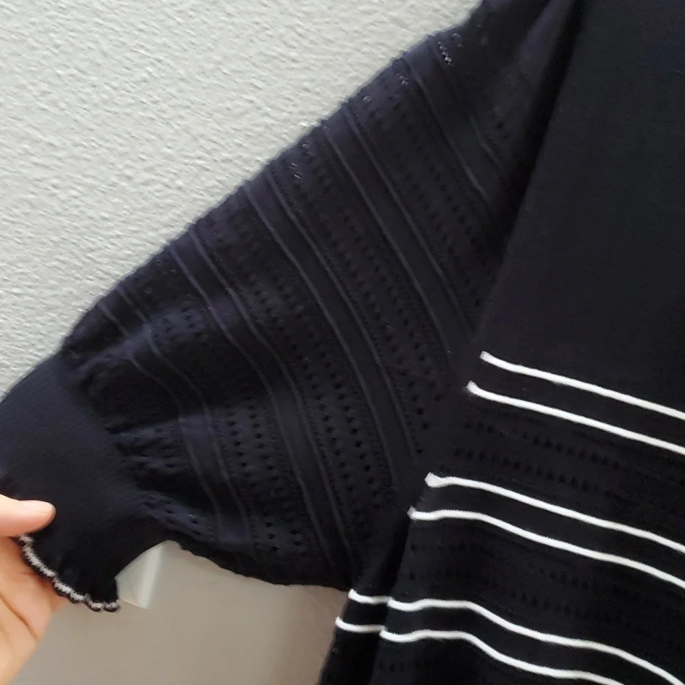 ME+EM cotton stripe Elegant Black Striped maxi dress - Picture 5 of 11